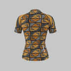 "Africa" Print Women's Anti-Slip Raglan Cycling Jersey With Short Sleeve
