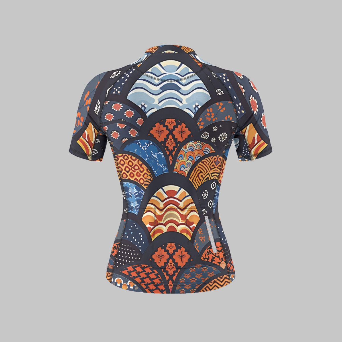 "Asia Bright" Print Women's Anti-Slip Raglan Cycling Jersey With Short Sleeve Secondary image