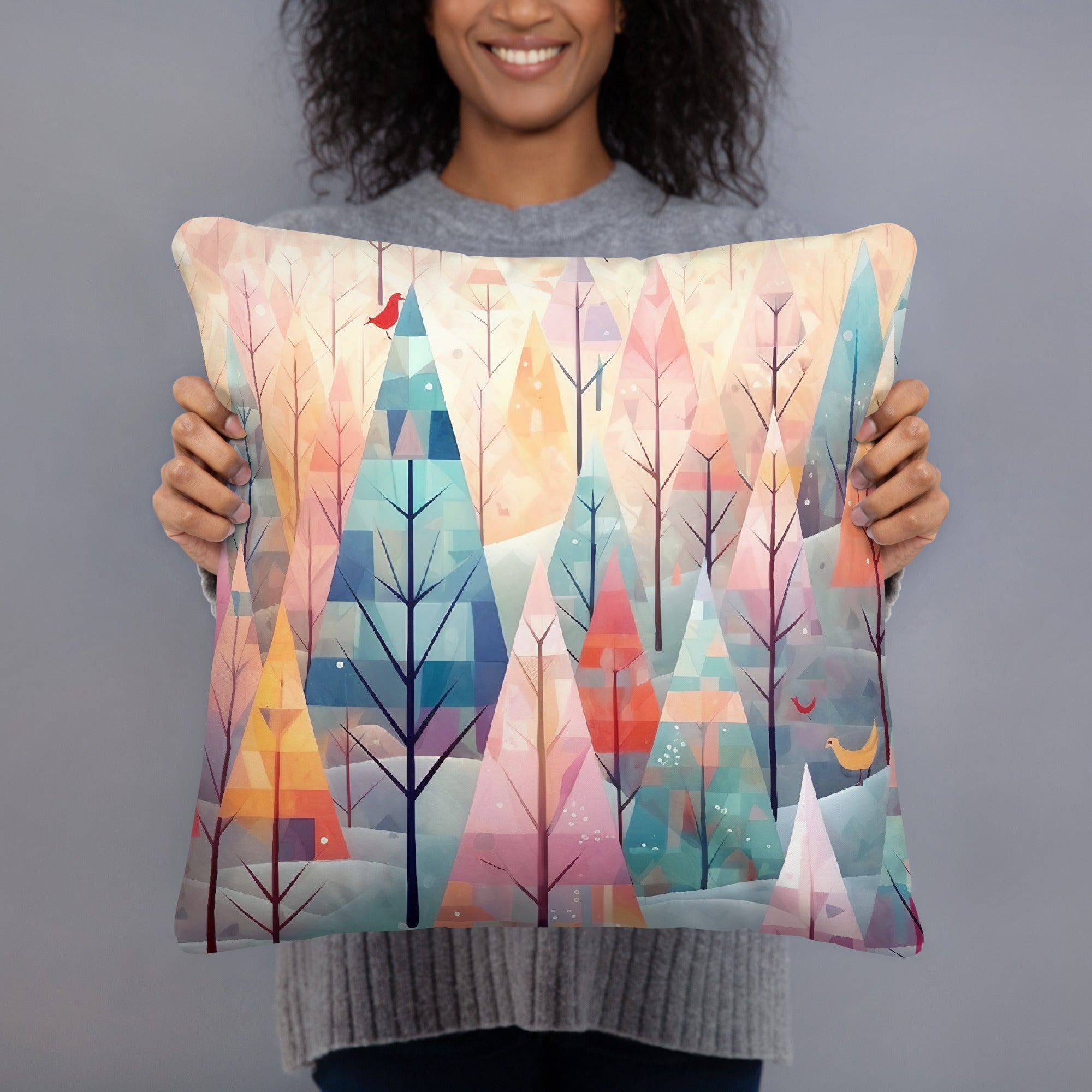 Pastel Forest Throw Pillow Secondary image