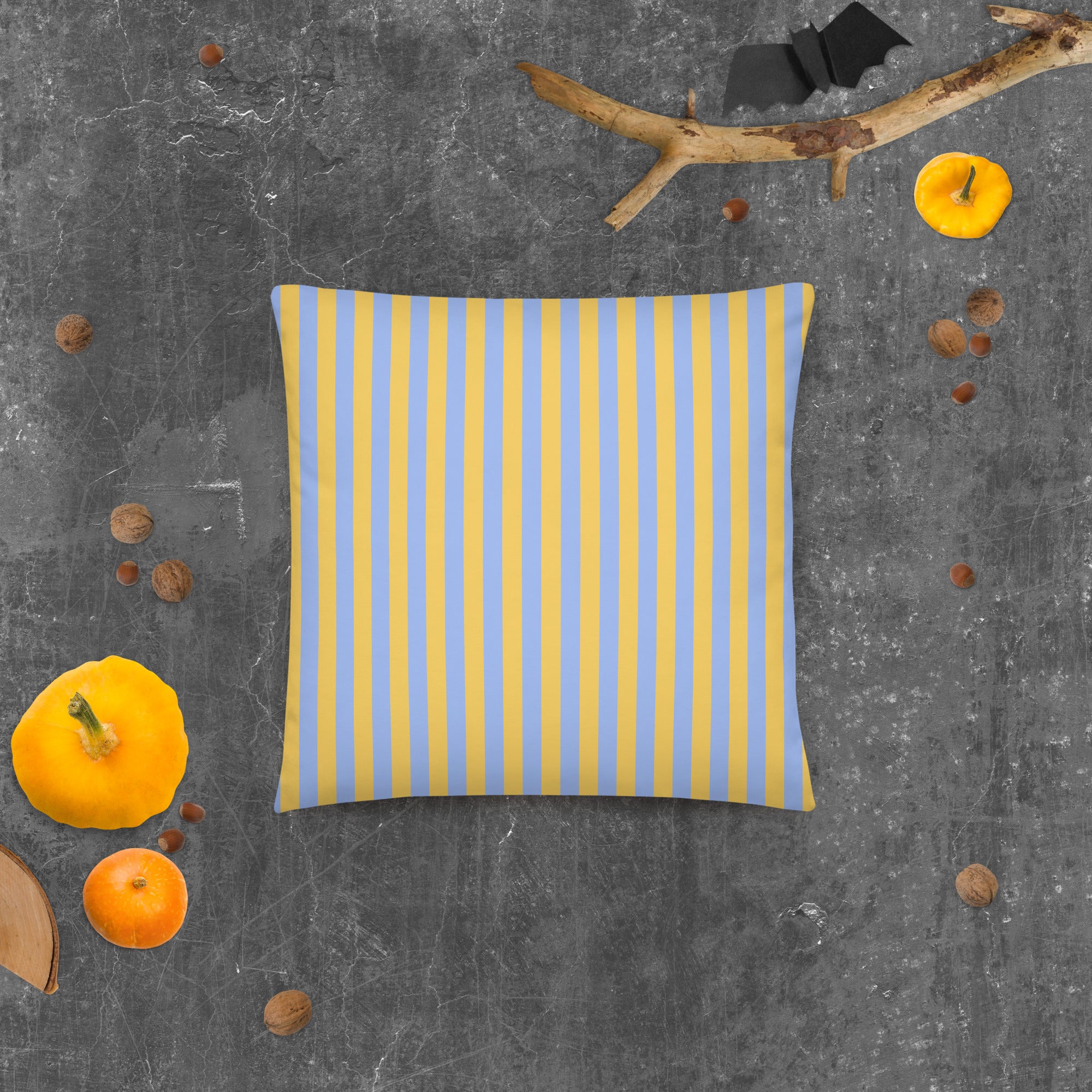 Blue/Gold Stripe Pillows Secondary image