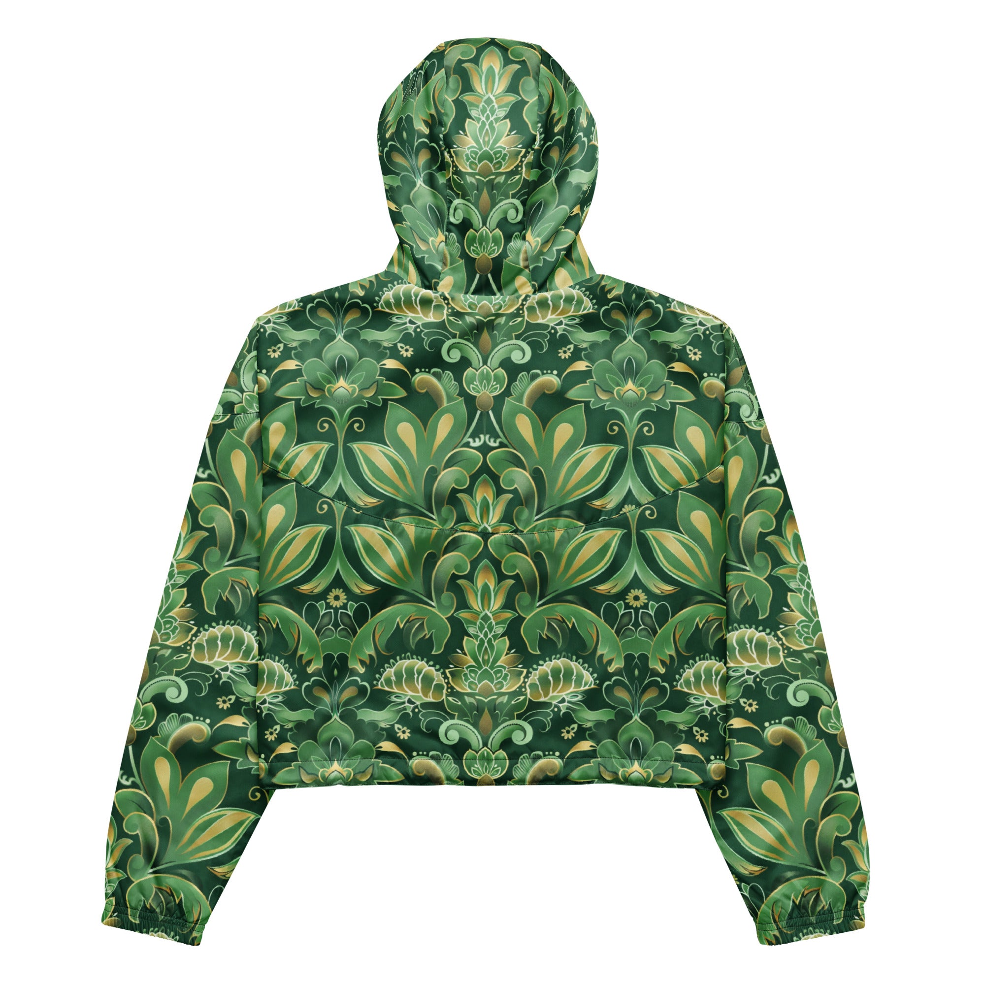 "Green Lotus" Women’s Cropped Windbreaker Secondary image