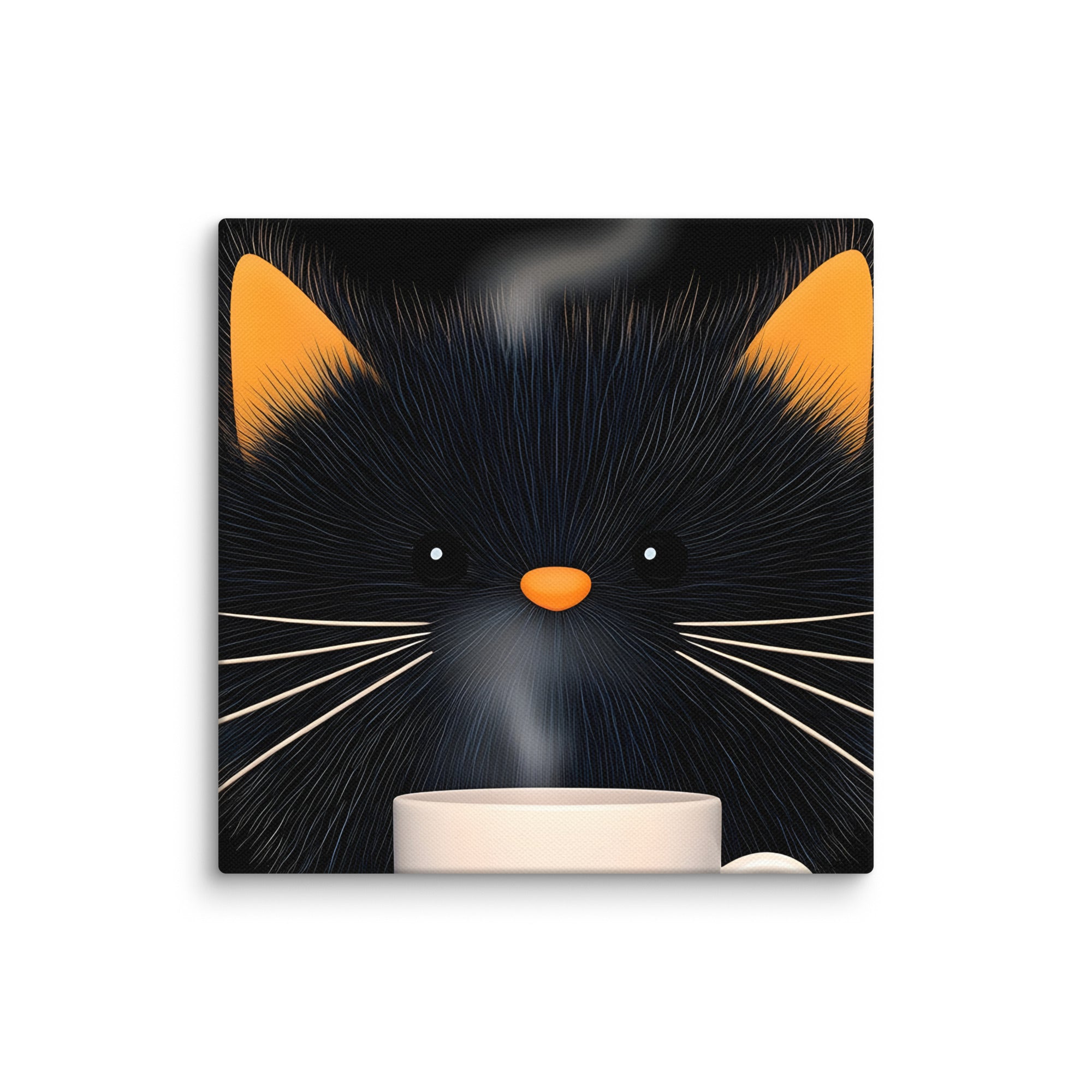 Cat and Coffee Portrait Kitchen Art Canvas Secondary image